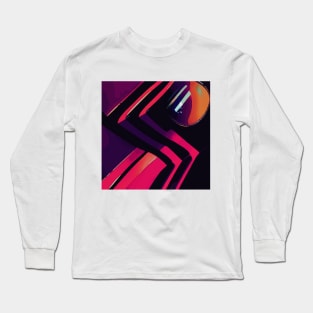 Pink Purple Orange Abstract Geometric Pattern Long Sleeve T-Shirt